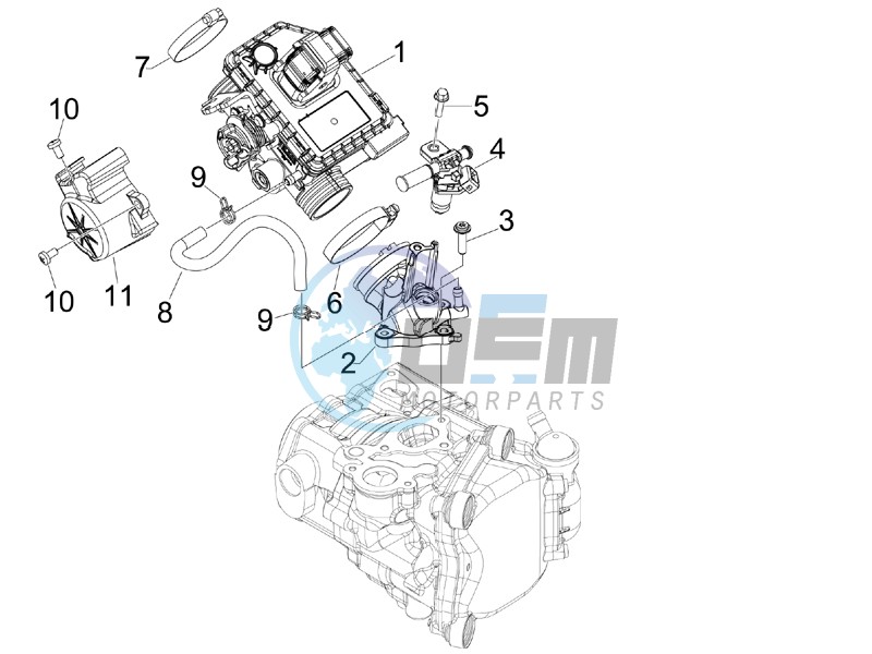 Throttle body - Injector - Union pipe