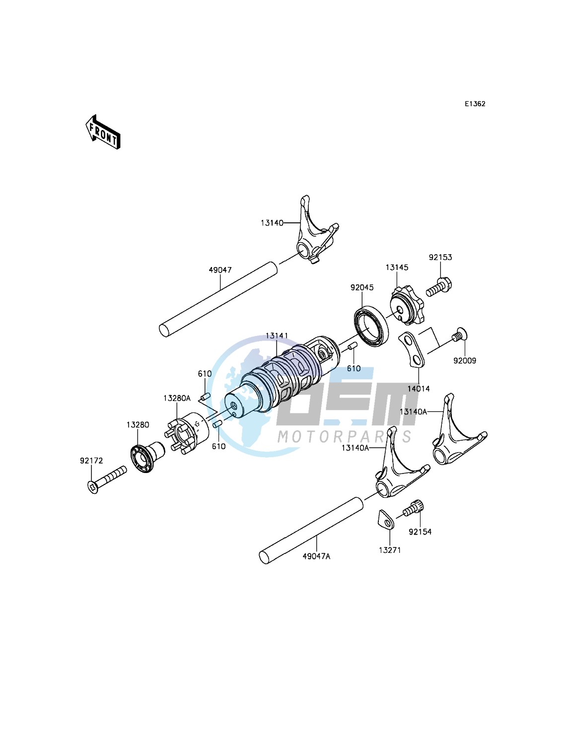 Gear Change Drum/Shift Fork(s)