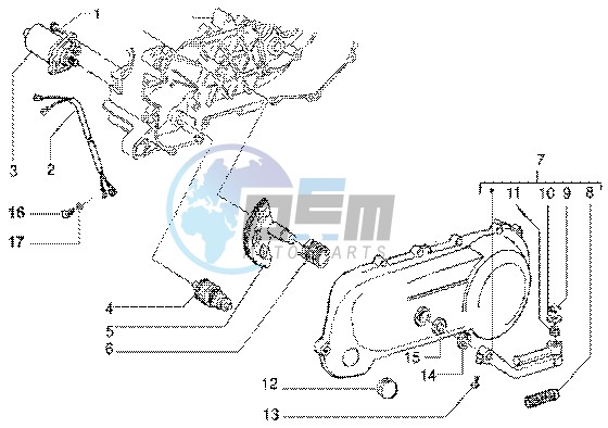 Starting motor-starter lever