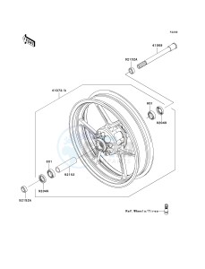 KLE 650 A [VERSYS] (9F-9F) A9F drawing FRONT HUB