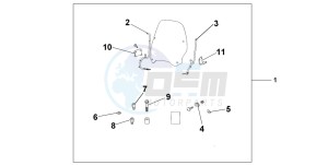 PES125 drawing WINDSHIELD EXCL KNUCKLE GUARDS