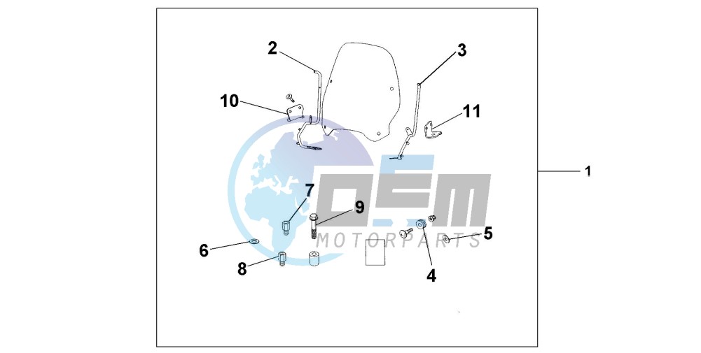 WINDSHIELD EXCL KNUCKLE GUARDS