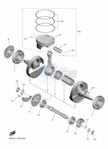 YZ450F (B2WA) drawing CRANKSHAFT & PISTON