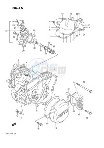 RM125 (E2) drawing CRANKCASE COVER- WATER PUMP (MODEL L M)