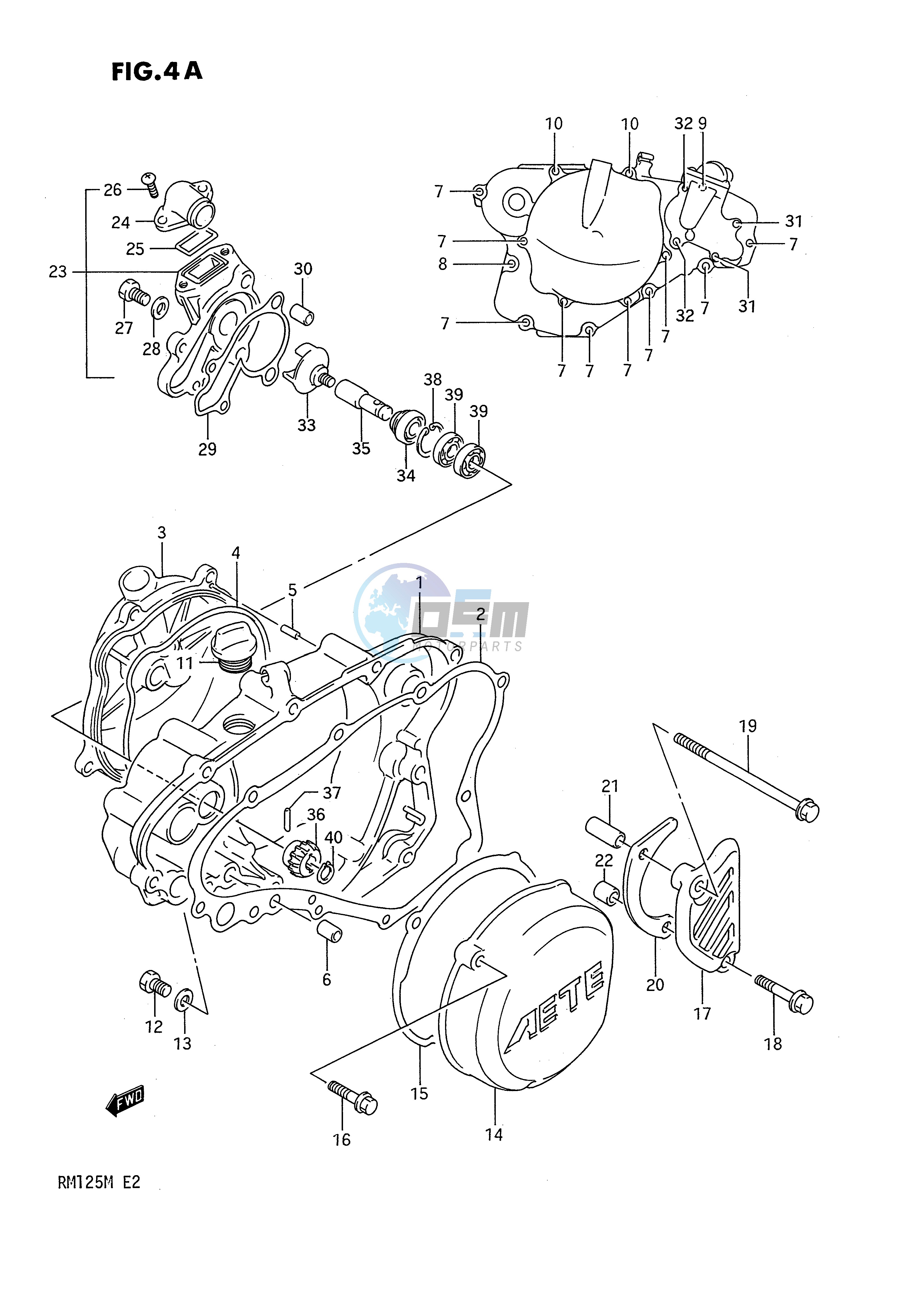 CRANKCASE COVER- WATER PUMP (MODEL L M)