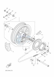 MT-125 MTN125-A (B6G3) drawing REAR WHEEL