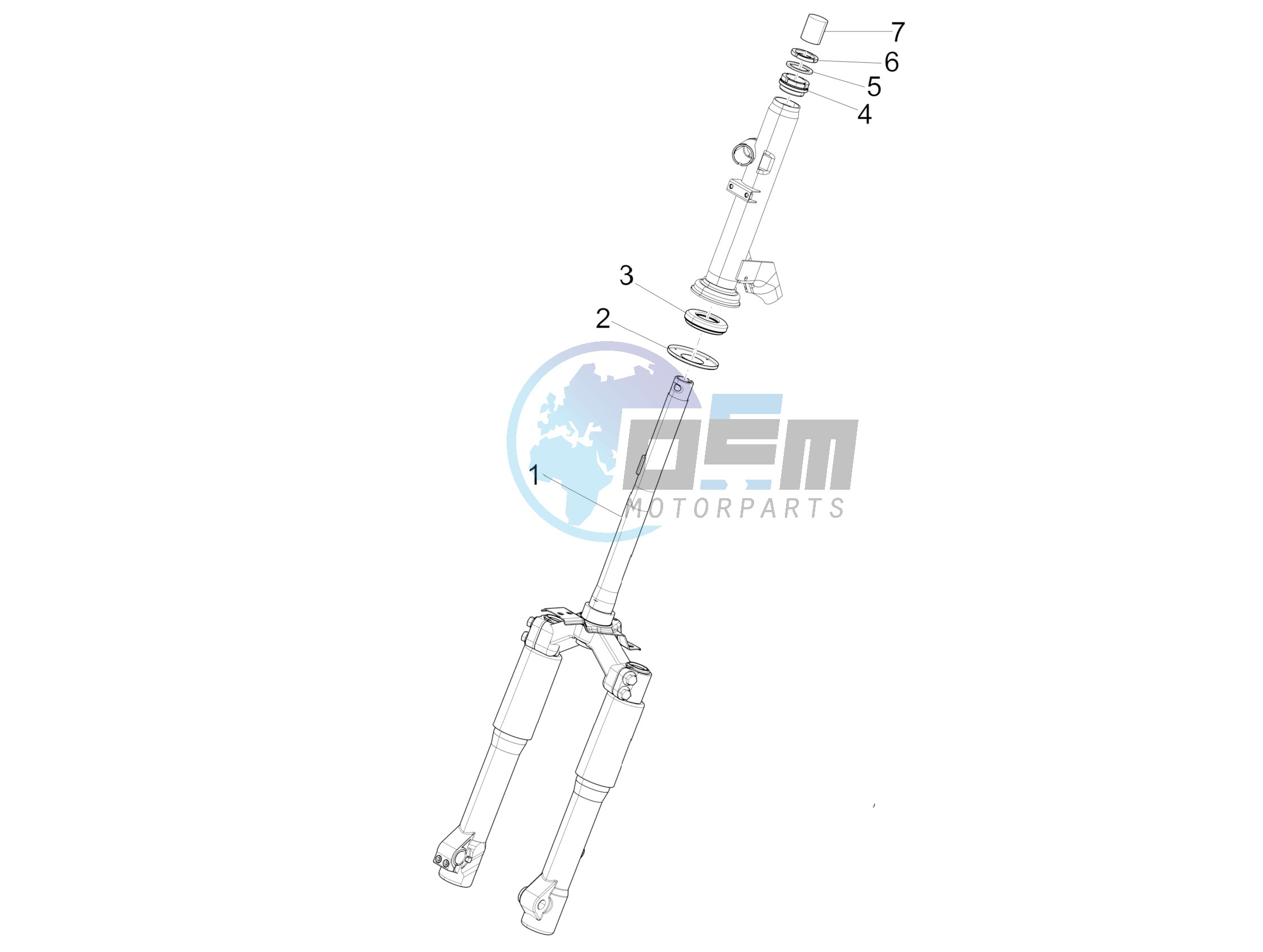 Fork/steering tube - Steering bearing unit