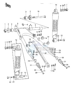 KZ 1000 A [KZ1000] (A1-A2A) [KZ1000] drawing SWING ARM_SHOCK ABSORBERS -- 77-78 A1_A2_A2A- -