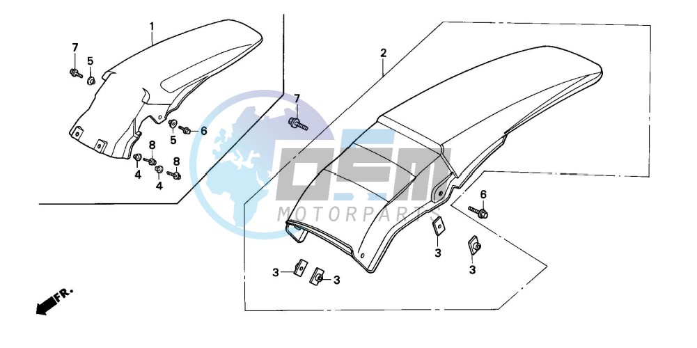 REAR FENDER (EXCEPT CR125RL)