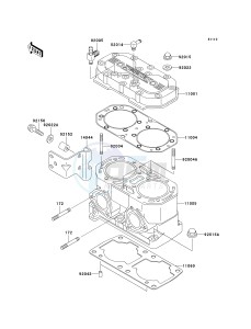 JS 800 A [800 SX-R] (A6F-A9F) A8F drawing CYLINDER HEAD_CYLINDER