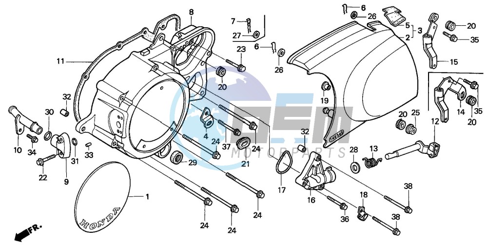 LEFT CRANKCASE COVER (VT1100CV/CW/C2)