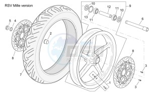 RSV 2 1000 drawing Front wheel RSV Mille Version