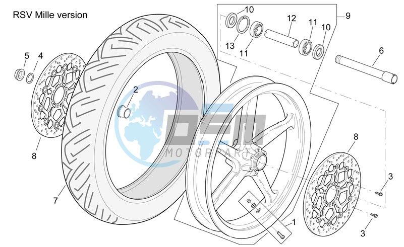 Front wheel RSV Mille Version