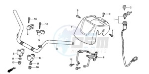 TRX350FM FOURTRAX 350 4X4 drawing HANDLE PIPE (1)