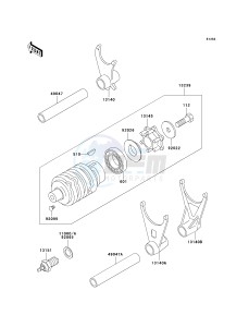 ZX 600E [ZX-6 NINJA ZZR 600] (E10-E13 E13 CAN ONLY) ZZR 600 drawing GEAR CHANGE DRUM_SHIFT FORK-- S- -