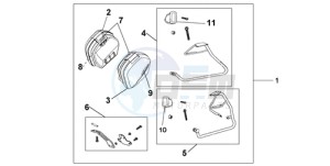 VFR8009 Ireland - (EK / MME) drawing 35L PANNIER PEARL SUNBEAM WHITE