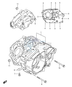 GS125 (E1) drawing CRANKCASE (GS125D,GS125UR)