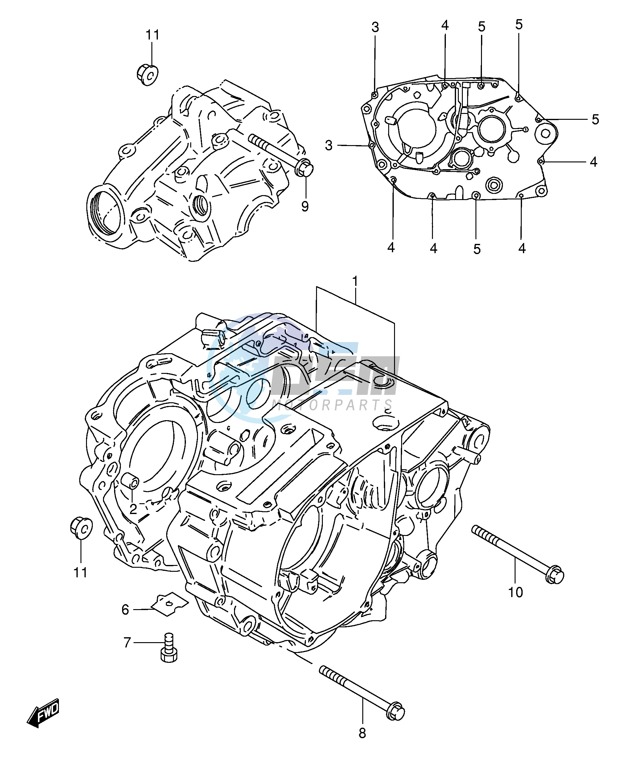 CRANKCASE (GS125D,GS125UR)