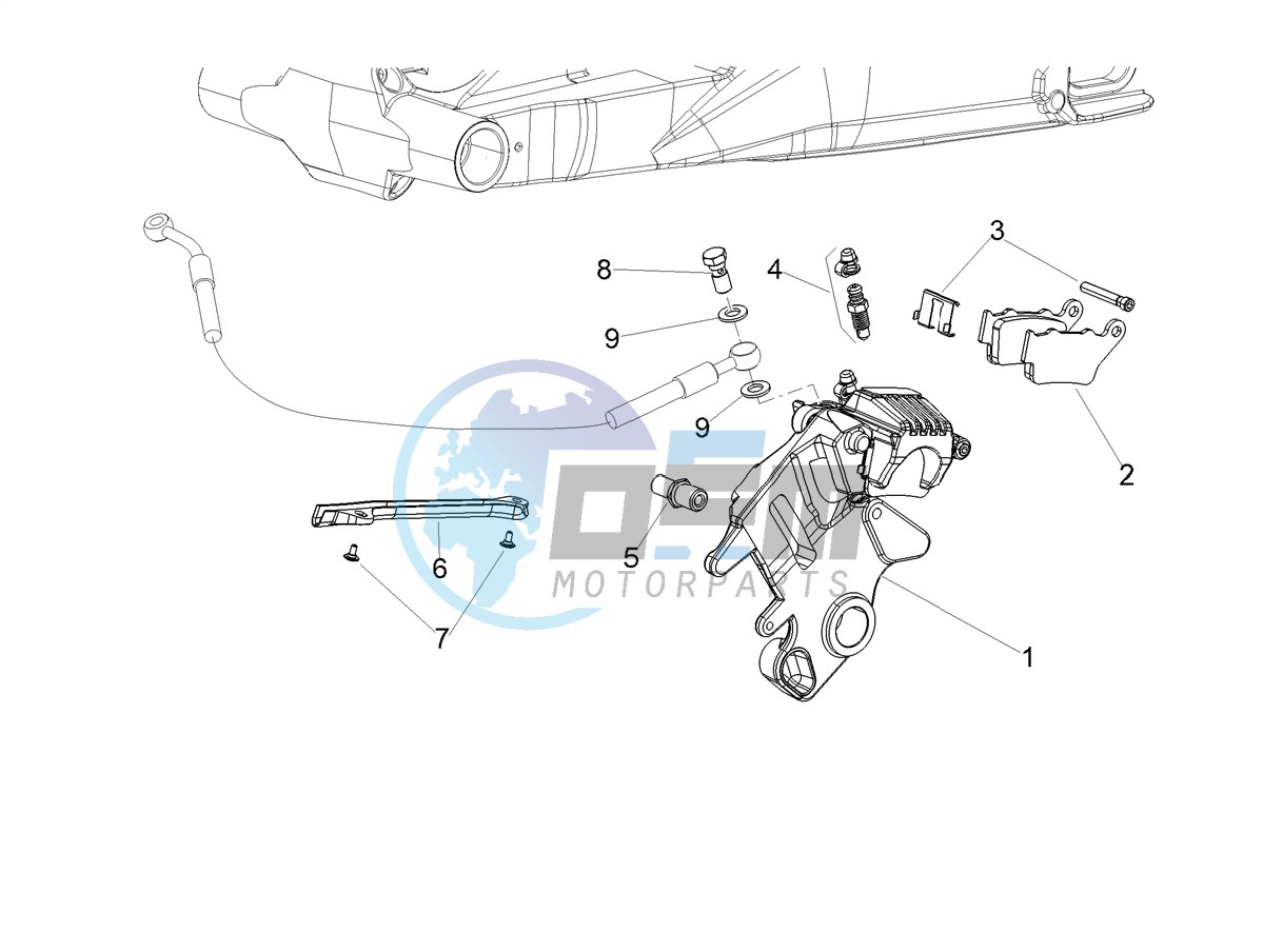 Rear brake caliper