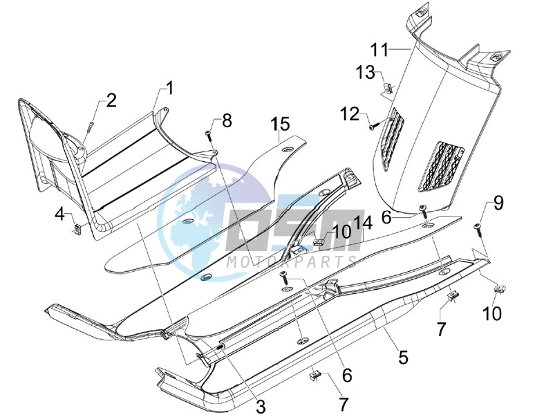 Central cover - Footrests