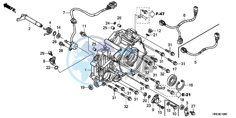 REAR CRANKCASE COVER