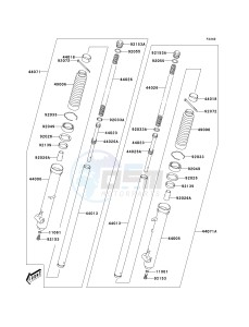 KLX 125 A (A6F) A6F drawing FRONT FORK