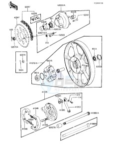 KZ 440 A [LTD] (A2-A4) [LTD] drawing REAR WHEEL_HUB_BRAKE_CHAIN -- 81-83 A2_A3_A4- -