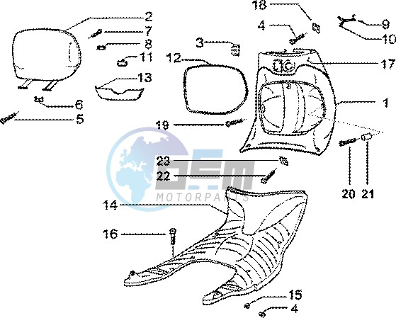 Front glove compartment - Rubber mat