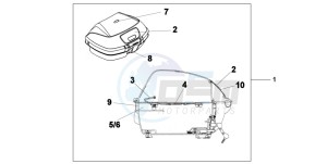 XL700V drawing 45L TOP BOX BARLEY YELLOW MET