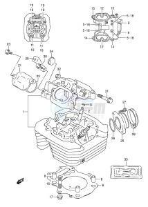 DR350 (E1) drawing CYLINDER HEAD