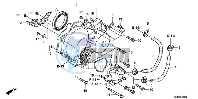 LEFT CRANKCASE COVER/WATE R PUMP