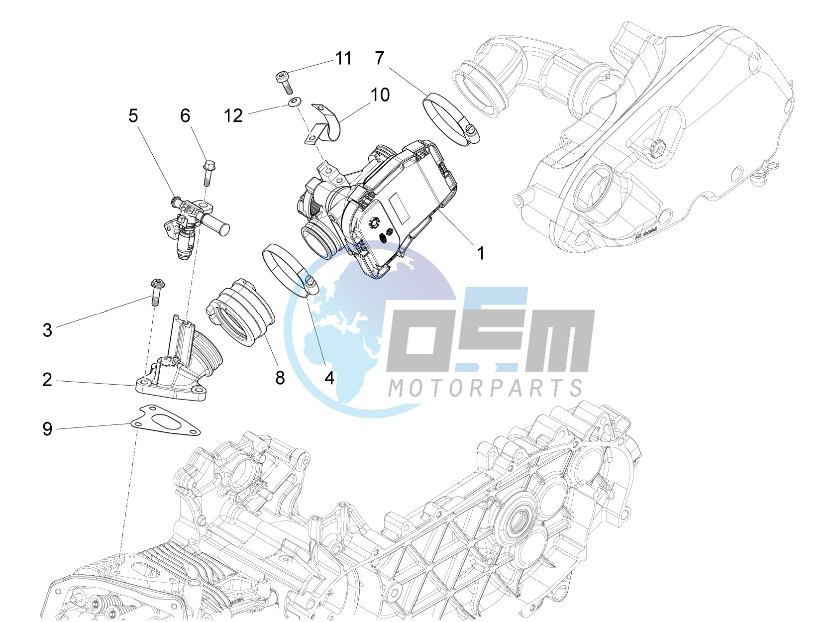 Throttle body - Injector - Union pipe