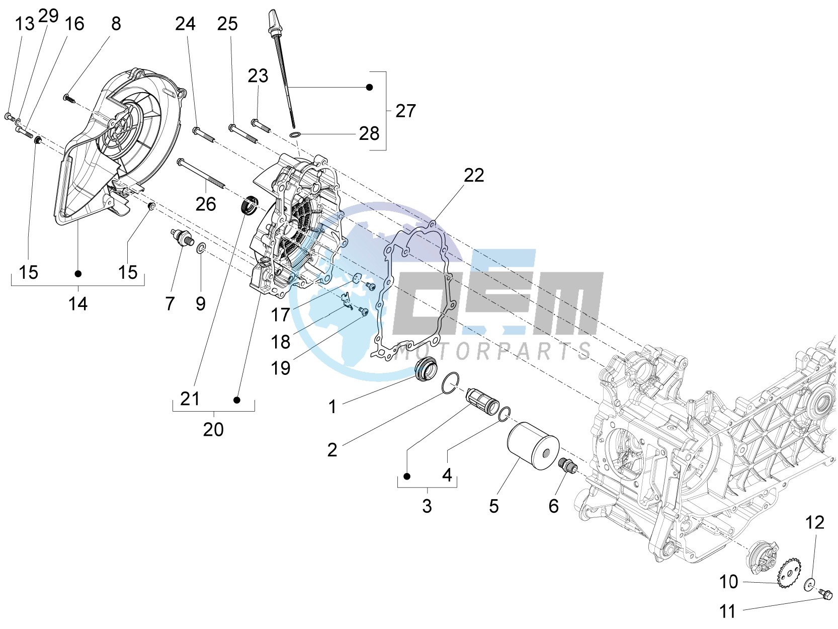 Flywheel magneto cover - Oil filter