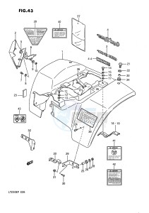 LT230E (E28) drawing REAR FENDER (MODEL H J K L)