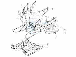 SR Motard 125 4t e3 drawing Middle cover - Footrest