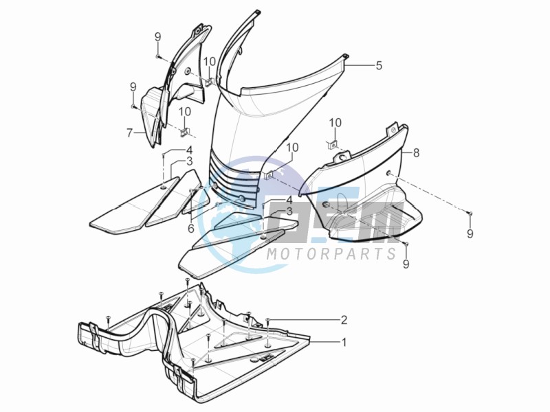 Middle cover - Footrest