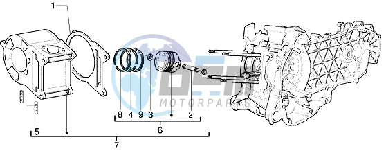 Cylinder-piston-wrist pin assy