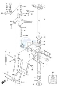 DF 9.9A drawing Swivel Bracket - Non-Remote Control