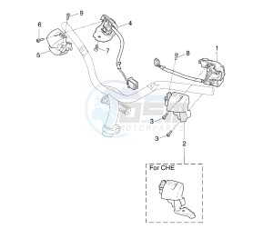 YQ AEROX 50 drawing HANDLE SWITCH AND LEVER