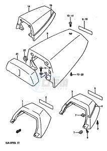 GSX-R750 (J-K-L) drawing SEAT TAIL COVER (MODEL K)