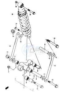 GSF1200A (E18) drawing REAR CUSHION LEVER (GSF1200SAV SAW SAX SAY)