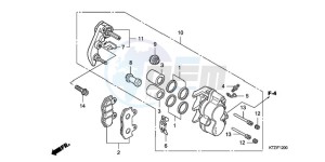 PES125R9 UK - (E / MKH STC) drawing FRONT BRAKE CALIPER