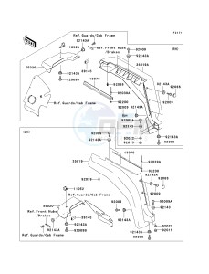 KAF 620 G [MULE 3000] (G6F-G8F) G6F drawing FRONT FENDER-- S- -