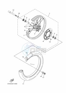 YZ250 (B9UA) drawing FRONT WHEEL