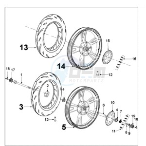 TWEET 125 N drawing WHEELS