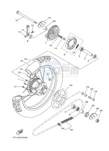 DT175 (3TSV) drawing REAR WHEEL