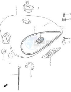 GZ250 (K2) drawing FUEL TANK (MODEL K2)