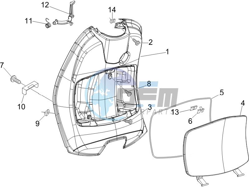 Front glovebox - Knee-guard panel