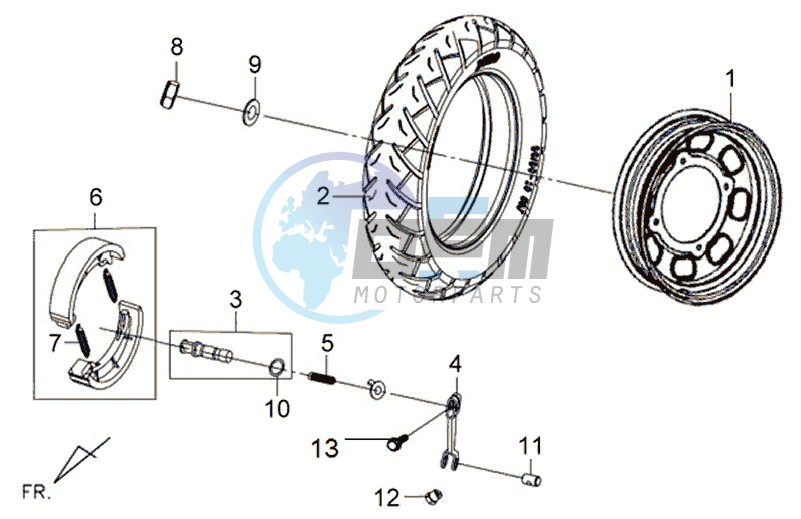 REAR WHEEL - REAR FORK