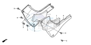 CB600F HORNET drawing SIDE COVER (CB600F2/F22)